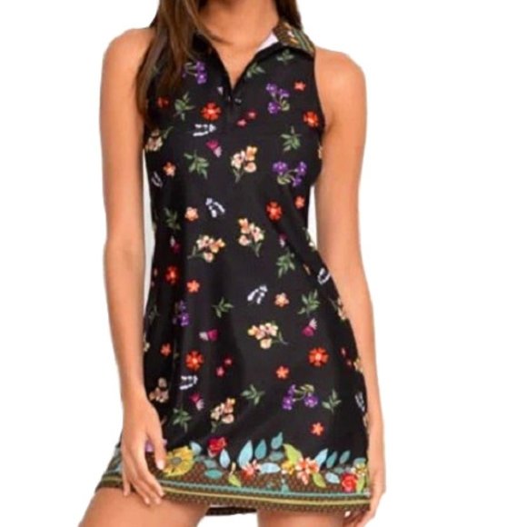 Johnny Was Nani Polo Tank Tennis/Pickleball Dress, Multicolor - A2323B4